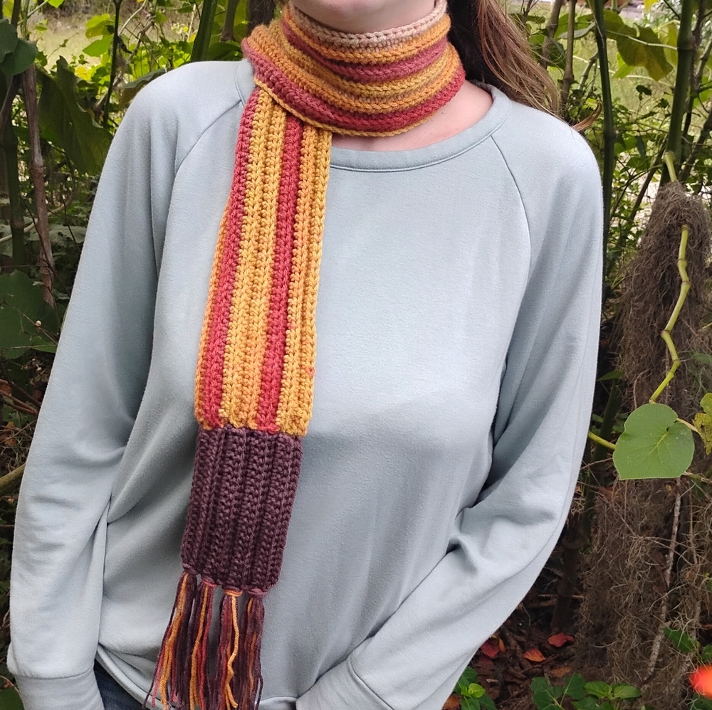 Handmade Crochet scarf with fringe